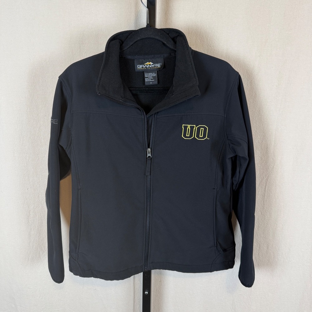 Granyte Oregon Ducks Softshell Jacket Womens Small Black Fleece Lined 6200L-UO